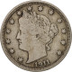 Monnaie, États-Unis, Liberty Nickel, 5 Cents, 1911, U.S. Mint, Philadelphie - 1883-1913: Liberty (Liberté)
