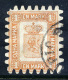 FINLAND 1867 1 Mk. Brown/white Roulette II Used, Signed Rudolph BPP.  Michel 10B - Gebruikt