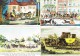 4 POSTCARDS: MAIL-COACH - Exeter, Gloucester, Falmouth & Bath - England - Post