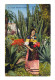 Cote D'Azur: Niçoise, Cactus, Jeune Femme En Costume Folklorique (16-281) - Cactussen