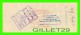 CHÈQUES AVEC TIMBRES ACCISE - LA BANQUE PROVINCIALE DU CANADA, 1951 No 801 - CACHET POSTE - FISCAUX - Cheques & Traveler's Cheques