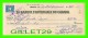 CHÈQUES AVEC TIMBRES ACCISE - LA BANQUE PROVINCIALE DU CANADA, 1951 No 804 - CACHET POSTE - FISCAUX - Cheques & Traveler's Cheques
