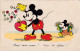 1938 Mickey Mouse In Love Amoureux Coeur Hart Disney Walt Old Original  Postcard Séphériadès Hasselt Post Humor Mini - Autres & Non Classés