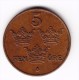 1950 Sweden 5 Ore Coin - Sweden