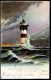 1383 - Ohne Porto - Alte Litho Ansichtskarte Leuchtturm Rothesandleuchtturm Bremerhaven Gel 1902 Sander & Sohn - Bremerhaven