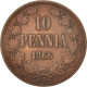Monnaie, Finlande, Alexander II, 10 Pennia, 1866, TTB, Cuivre, KM:5.1 - Finlande
