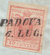 LV230 - LOMBARDO VENETO - Lettera Del 6 Luglio 1852-  Da Padova Ad Este Con 15 Cent. Rosso  2° Tipo - - Lombardo-Veneto