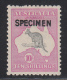 Australia 1915-27 Specimen, Mint Mounted, 3rd Wmk, Type B, Sc# ,SG 43s - Ungebraucht