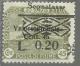 FIUME 1921 SEGNATASSE POSTAGE DUE TAXES VALORE GLOBALE 2° TIPO 0.20 SU 45C MNH FIRMATO SIGNED - Fiume