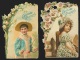 2 Chromos En Relief Chocolat Poulain - Fleurs & Portraits De Jeunes Filles - Poulain