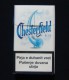 KOSOVO (SERBIA) CHESTERFIELD BLUE EMPTY HARD PACK, USA CIGARETTES KOSOVO EDITION WITH FISCAL REVENUE STAMP. - Empty Tobacco Boxes
