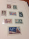 Delcampe - 1945-1969 OCCASION FRANCE !!! LEUCHTTURM RELIURE BLEU + Env. 94 FEUILLES PREIMPRIMEES + TIMBRES O/*/** - Collezioni