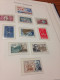 Delcampe - 1945-1969 OCCASION FRANCE !!! LEUCHTTURM RELIURE BLEU + Env. 94 FEUILLES PREIMPRIMEES + TIMBRES O/*/** - Collezioni