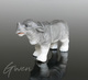 Miniature Ancienne Figurine Allemande Sujet Rhinoceros Biscuit 1880 Animal Porcelaine Bisque Statuette - Animaux