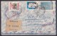 Uruguay: Registered Airmail Cover To USA, 1961, 3 Stamps, Statue, Flower, Overprint, R-label (serious Damage!) - Uruguay