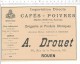 Publicité 1899 A. DROUET 65 Rue De La Vicomté Rouen Ancienne Maison GAUDU & DROUET // 146/ARL-9 - Publicités