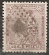 1873-ED. 136 I REPÚBLICA - ALEGORÍA DE ESPAÑA - 40 CENT. CASTAÑO VIOLETA-USADO ROMBO DE PUNTOS - Oblitérés