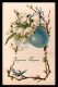 LOT 2 CPA-PHOTO ANCIENNES- FRANCE- PÂQUES- FILLETTE AVEC OEUFS ET CLOCHES + OEUFS BLEU ET FLEURS - 2 SCANS - Easter