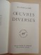Bibliothèque De La PLEIADE No 62 - LA FONTAINE - Oeuvres Diverses - Tome II - La Pléiade