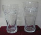 AC - COCA COLA TUMBLER CLEAR GLASSES TWO DIFFERENT SIZES PAIR FROM TURKEY - Tazas & Vasos