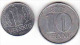 DDR - 10 Pfennig 1968 + 1 Pfennig 1975 - 10 Pfennig