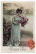 Femme--1911--Portrait De Femme Avec Fleurs Et Jolie Robe "Bonne Fête " N° 69 éd ???? - Femmes