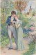 CARTE EN RELIEF - MOIS DE L´ANNEE : MAI  - COUPLE EN PROMENADE - Couples