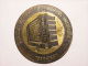 Soviet Union Ca 1980 Odessa Marine Engineering Institute Schiff Ship Table Medaille Diam 6 Cm - Pièces écrasées (Elongated Coins)
