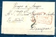 1824 , MURCIA , D.P. 21 , CARTA CIRCULADA ENTRE ELCHE  Y ZARAGOZA , MARCA PREF. Nº 4 , PORTEO, FECHADOR DE LLEGADA - ...-1850 Prefilatelia