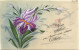 44 BOUSSAY  BONNE  FETE   A  Mlle  MARIE  R ...   ( FLEUR IRIS  CARTE EN  CELLULOÏDE) - Boussay