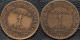 FRANCE 1924-1925 Domard 1F Lot De 2 Pièces De Monnaie / Coin / Münze Bronze [J01h] - Collections