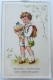 Cp Litho Illustrateur ZDB Enfant Garcon Et Cornet Sac Ecole Fete Rentrée Scolaire Herzlichen Glückwunsch Voyagé 1941 - Einschulung