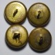 Lot Of 4 Bottons - M.D. PARIS And Unknown Mark - 25 Mm Diameter - Buttons