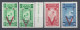 ETHIOPIE - 1945 -  CROIX ROUGE SURCHARGES N° 240 */** (X2) - 241* - 242* - NEUFS - TB - - Ethiopie