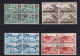 Schweiz Pro Patria 1946-08-01 Schlieren Satz 4er Block - Oblitérés