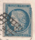 France - Ceres N°4 25c Bleu Sur Lettre 1852 Obliteration Grille + Cad De Paris (60) à Destination Du Mans - 1849-1850 Ceres