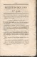 Bulletin Des Lois N° 520 - Postes Aux Lettres Entre La France Et Le Royaume Du Wurtemberg En 1822 - Décrets & Lois