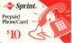 CARTE* PREPAYEE-MAGNETIQUE-USA-SPRINT-10$-06/30/01-TBE - Sprint