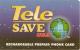 CARTE*-PREPAYEE-USA-TELE SAVE RECHARGEABLE-USA-VIOLET-Plastic Epais-GRATTE- TBE - Sonstige & Ohne Zuordnung