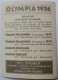 VIGNETTE JEUX OLYMPIQUES J.O BERLIN OLYMPIA 1936 PET CREMER DUSSELDORF BILD 99 AVIRON - Trading Cards