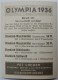 VIGNETTE JEUX OLYMPIQUES J.O BERLIN OLYMPIA 1936 PET CREMER DUSSELDORF BILD 111 VOILE - Trading Cards