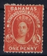 BAHAMAS:  SG 25  Vermilion  , Perf 12,5  1863 Watermark CC MH/* Falz/ Charniere - Bahamas (1973-...)