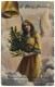 A Merry Christmas (angel, Tree, Bells) - Postmark 1913 - Angels