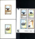 BIRDS-COMMON OSTRICH-WWF-SET OF 4 DELUXE CARDS WITH SETENANT BLOCK-CHAD-1996-ERROR-MNH-SCARCE-D2-10 - Struzzi