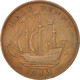 Monnaie, Grande-Bretagne, George VI, 1/2 Penny, 1943, TB, Bronze, KM:844 - C. 1/2 Penny