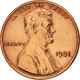 Monnaie, États-Unis, Lincoln Cent, Cent, 1981, U.S. Mint, Philadelphie, TTB+ - 1959-…: Lincoln, Memorial Reverse