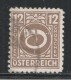 Austria 1945. Scott #4N8 (U) Post Horn * - Levant Autrichien