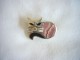 Neuf - Broche En Argent 925 En Forme De Chat Serti De Pierre Rhodoite Rose D'Argentine - Spille