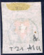 Schweiz RAYON  Zu#16II Typ 21 Stein A1 U Mit Schwarzem P.P. Im Kreis - 1843-1852 Federal & Cantonal Stamps