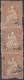 Schweiz Strubel 1855 Zu#22C Senkrechter 3er-Streifen Gelber Seidenfaden - Oblitérés